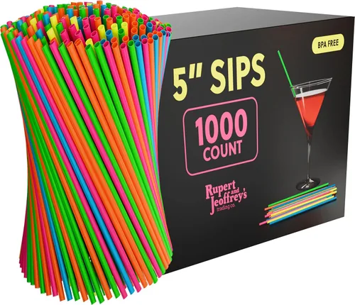 Vista 9 de Pajita Agitadora de Café de Plástico Desechable - Palito Agitador de Sorber de 5 Pulgadas (Negro, 1,000 unidades)