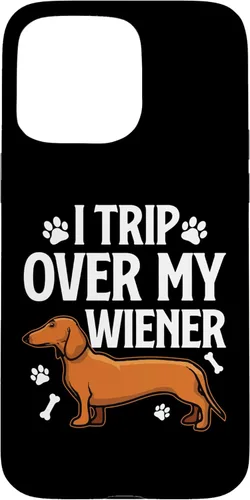 Vista 31 de iPhone 16 I Trip Over My Weiner - Carcasa divertida para dueño de perros con perro salchicha Weiner