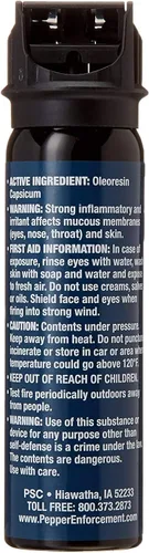 Vista 7 de PE1110M-FT Splatter Stream Pepper Spray - Fórmula de grado policial de máxima resistencia 10% OC - Protección personal de autodefensa no letal