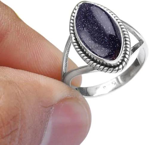 Vista 14 de Anillo de Plata de Ley 925 Para Mujeres Anillo de Piedra Preciosa Anillo Bohemio de Plata de Ley Piedra Natal de Diciembre Engaste de Bisel