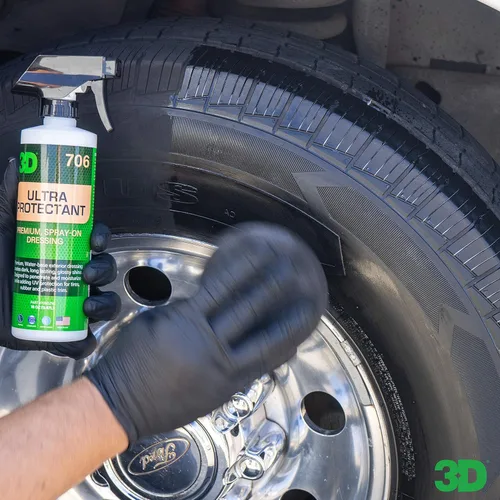 Vista 5 de 3D Aerosol Ultra Protectante Abrillantador de Neumáticos – Abrillantador de Neumáticos de Alto Brillo a Base de Agua Protección UV de Larga