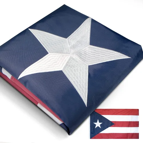 Bandera de Puerto Rico de la Serie Anley EverStrong de 3 x 5 pies de alta resistencia - Bordado y cabecera de lona resistente - 4 filas de costura