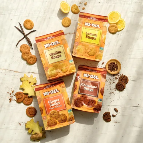 Vista 5 de Mi-Del Galletas de chocolate crujientes, con certificación sin OMG, 0.00 oz de grasa trans, galletas saludables (paquete de 8)