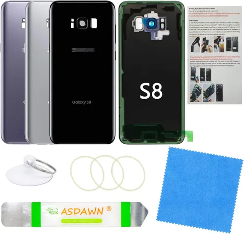 Vista 22 de Estuche de panel de vidrio trasero de repuesto para Galaxy S8 con manual de instalación + lente de cámara preinstalada + todo el adhesivo + kit