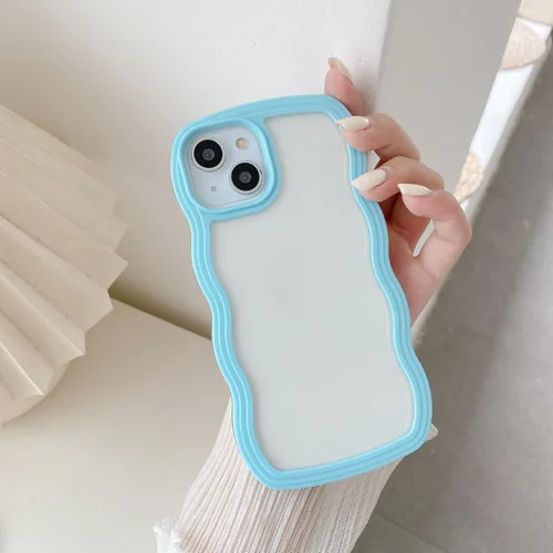 Vista 55 de QLTYPRI Funda compatible con iPhone 7/8/SE, bonita funda transparente con marco ondulado rizado para niñas y mujeres, funda protectora de TPU