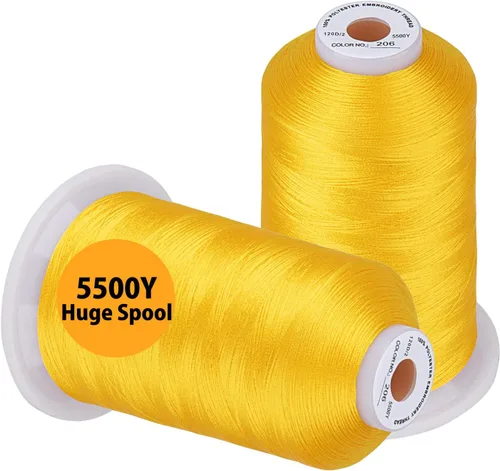 Vista 16 de Simthread Hilo de bordar 5500 yardas beige 843, 2 carretes enormes 40wt poliéster para Brother, Babylock, Janome, Singer, Pfaff, Husqvarna, Bernina
