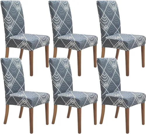 Vista 37 de SPRINGRICO Fundas navideñas para sillas de comedor, paquete de 6, fundas elásticas para sillas de comedor, fundas para sillas Parsons de cocina