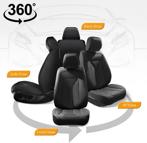 Vista 6 de Fundas de asiento de automóvil para GMC Acadia 2017-2023 2024, de cuero transpirable, juego de fundas de asiento delantero para Acadia