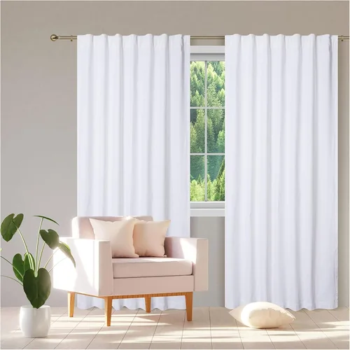 Vista 31 de Bedding Craft - Cortinas de pato de algodón, color blanco, por 2 unidades.