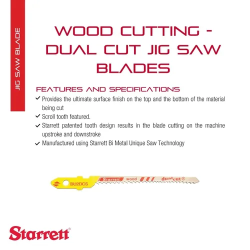 Vista 2 de Starrett BU2DCS-2 - Hoja de sierra de corte de madera unificada bimetálica, 2 pulgadas de largo, 3/16 pulgadas de ancho, 050 pulgadas de grosor