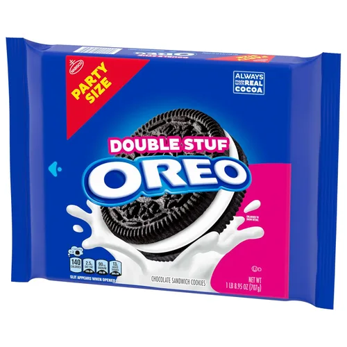 Vista 15 de OREO - Galletas de sándwich con doble relleno de chocolate, tamaño para fiestas, 24.95 onzas Siempre hecho con cacao real, certificado Kosher