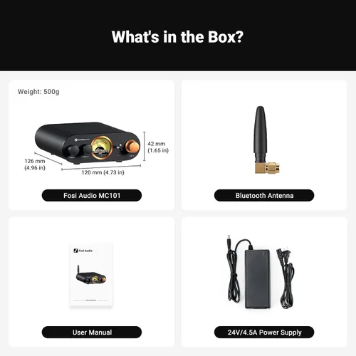 Vista 9 de Fosi Audio MC101 Amplificador Estéreo Bluetooth Componente de Audio para el Hogar Mini Amp con Medidor VU 2 Canales Receptor HiFi para Altavoces