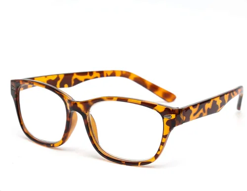 Vista 4 de Paquete de 5 lentes de lectura con marco de plástico estilo retro para hombres y mujeres 5pk-ámbar
