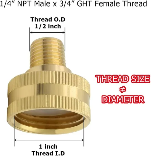 Vista 7 de Hooshing Adaptador giratorio de manguera de jardín de latón 3/4 "GHT a 1" NPT hembra a hembra conector de tuberías