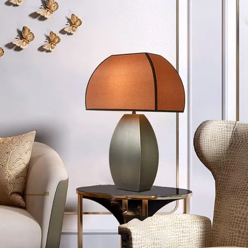 Vista 5 de Bedside Table Lamp Simple Metal Bedside Lamp Modern Bedroom Bedside Lamp Stylish Home Living Room Study Room Decorative Table Lamp Bedside Lamps