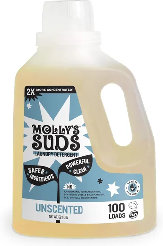 Vista 10 de Molly's Suds Detergente líquido para ropa Jabón detergente limpio para ropa para pieles sensibles 2 veces concentrado, de alta eficiencia (HE)