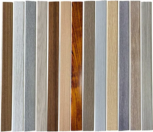 Vista 4 de Tira de transición de piso para puerta de cocina, dormitorio, tira de transición de piso en T, decoración de huecos de piso de madera a azulejos