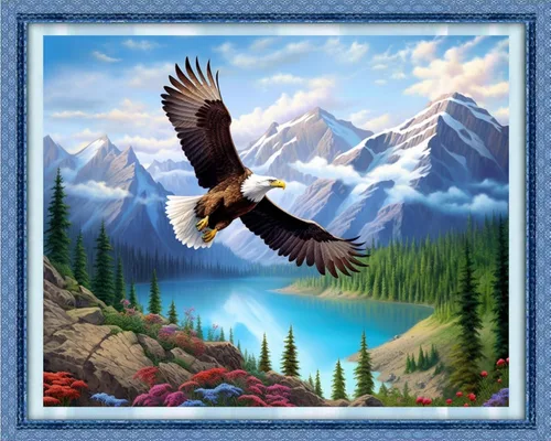 Vista 19 de DMCVIVR Stamped Cross Stitch Kits for Beginners Adults Needlepoint Kits for Beginners Embroidery Kits for Adults Crossstitch Kit for Beginners