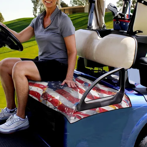 Vista 3 de Fundas de asiento de carrito de golf, lavables para carrito de golf, manta de toalla para carrito de golf, club, coche, fácil de instalar, funda