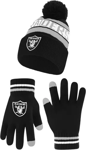 Vista 16 de Ultra Game Gorro de punto de invierno oficial de la NFL para jóvenes, súper suave, con guantes extra cálidos para pantalla táctil