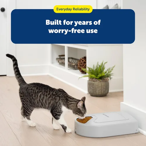 Vista 7 de Alimentador automático para perros PetSafe, 5 comidas, capacidad de 40 oz, plástico, para alimentos secos, para múltiples mascotas