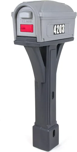 Vista 9 de Simplay3 USPS T4 - Cubierta para buzón y poste XL con construcción duradera de doble pared, diseño resistente a la intemperie, color negro