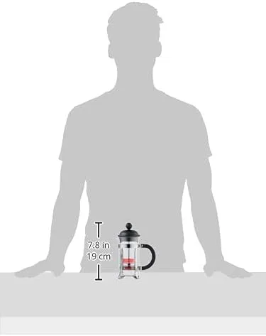 Vista 9 de Bodum Caffettiera Cafetera de prensa francesa, tapa de plástico negro y marco de acero inoxidable, 3 tazas, 12 onzas