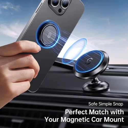 Vista 6 de Syncwire Cell Phone Ring Holder Stand, 360 Degree Rotation Finger Ring Kickstand Polished Metal Phone Grip for Magnetic Car Mount
