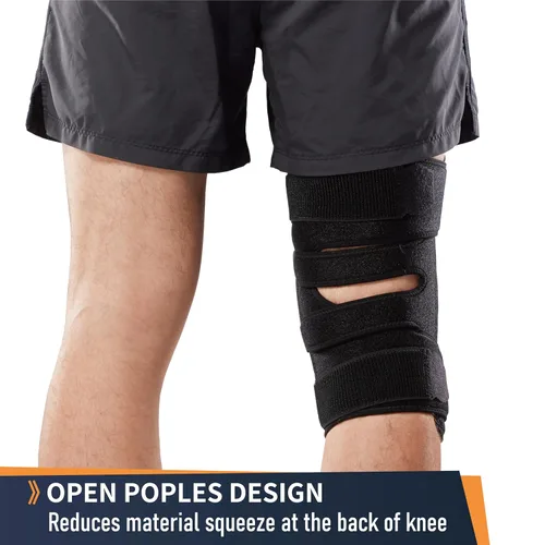 Vista 8 de Comforband Rodillera ajustable con bisagras, bisagras laterales dobles para ACL, PCL, soporte de lesiones de MCL, desgarro de menisco, alivio