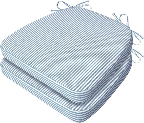 Vista 83 de AAAAAcessories - Cojines para silla en forma de D, 2" de espesor, almohadillas para sillas de comedor con lazos y removibles, cubierta lavable a