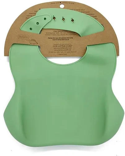 Vista 7 de Baberos de silicona para bebés, ajuste ajustable, babero impermeable, suministros de alimentación para bebés