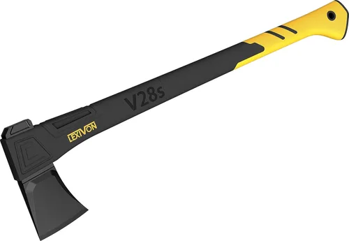 Vista 10 de LEXIVON V28 - Hacha de corte de 28 pulgadas, mango compuesto de fibra de vidrio ligero y agarre ergonómico TPR Funda protectora de transporte