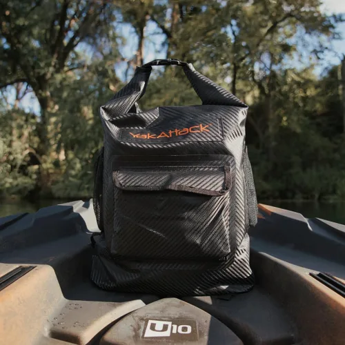 Vista 4 de YakAttack Mochila impermeable Dry Bag de 20L - Negro Mochila impermeable enrollable para hombres y mujeres Bolsa seca para kayak, senderismo