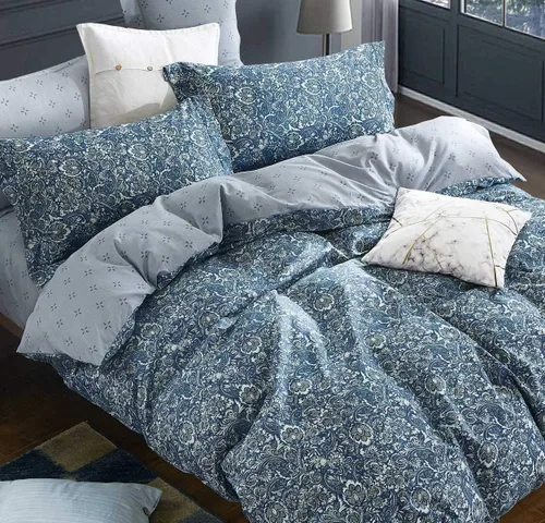 Vista 20 de SLEEPBELLA Funda de edredón tamaño Queen, 600 hilos de algodón reversible con ramas grises y flores amarillas (tamaño Queen, hojas blancas)