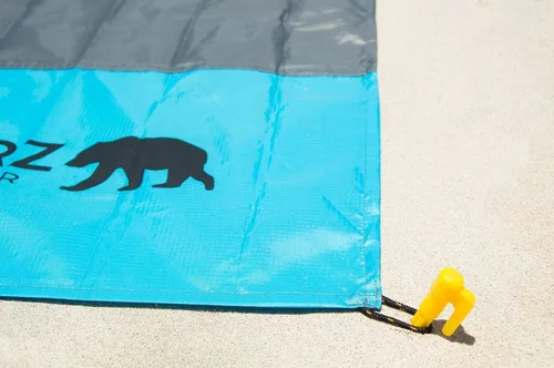 Vista 6 de Manta de bolsillo, manta de viaje impermeable, azul, mediana, sintética, moderna, picnic, camping, senderismo