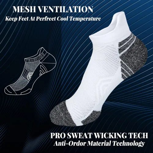Vista 6 de Aimerday Calcetines atléticos de compresión para mujer calcetines de compresión para correr paquete de 5 calcetines de corte bajo con pestañas suaves