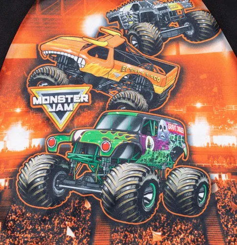 Vista 4 de Monster Jam Maximum Destruction El Toro Loco Grave Digger - Sudadera con capucha de forro polar para niños pequeños y grandes