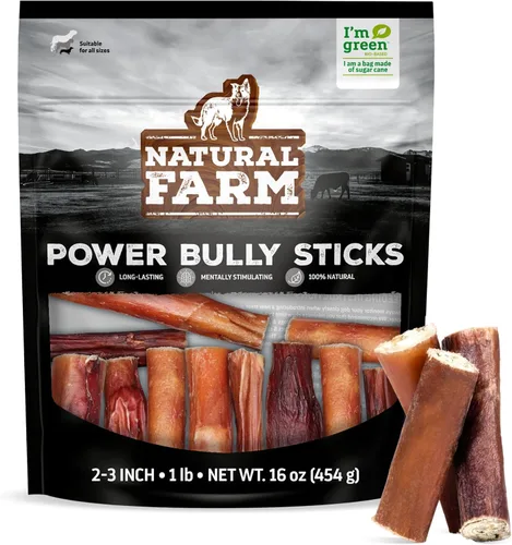 Vista 14 de Natural Farm Power Bully Sticks - Masticables para perros (6 pulgadas, paquete de 15), masticables 2 en 1: mejilla de res de alta calidad envuelta