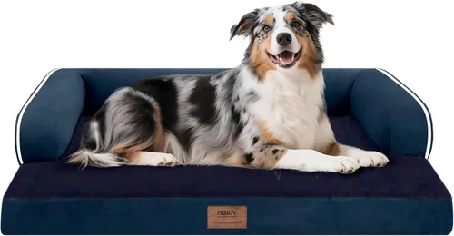 Vista 64 de Cama ortopédica impermeable para perros pequeños, cama para perros de tamaño mediano, cómoda cama para mascotas y gatos con lados, funda extraíble