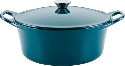 Vista 15 de Rachael Ray Horno holandés 3 en 1 de hierro fundido esmaltado con sartén/salteado, 4 cuartos de galón, gris