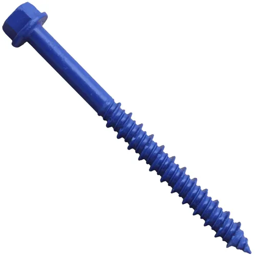 Vista 9 de Tornillos de anclaje de hormigón azul de 1/4 pulgadas x 1-1/4 pulgadas, acero al carbono endurecido, para interior y exterior, tornillos resistentes