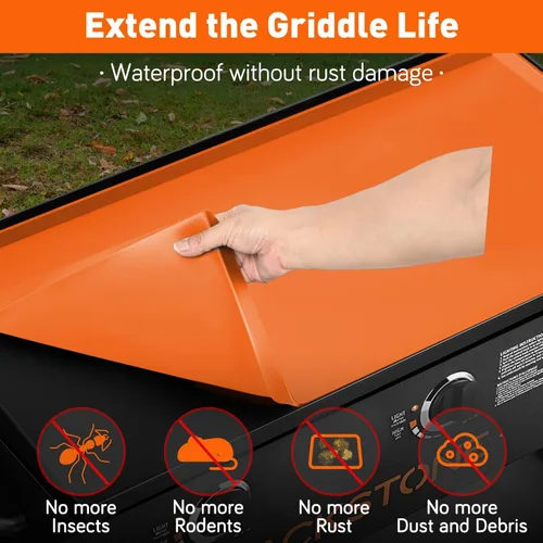 Vista 5 de Wohbay Alfombrilla de silicona de grado alimenticio de 28 pulgadas para superficie de plancha, accesorios de parrilla Blackstone, protector