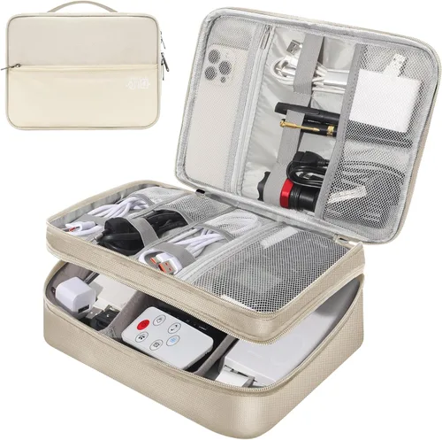 Vista 19 de CILLA Organizador de Electrónica para Viajes, Estuche Organizador de Cables de Viaje, Bolsa Compacta de Accesorios Electrónicos para Cable, Cordón