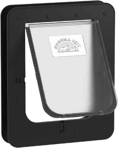 Vista 11 de Hakuna Pets Puerta súper resistente para mascotas, gatos y perros con panel de bloqueo de 2 vías para pantallas, puertas, paredes y vidrio de hasta