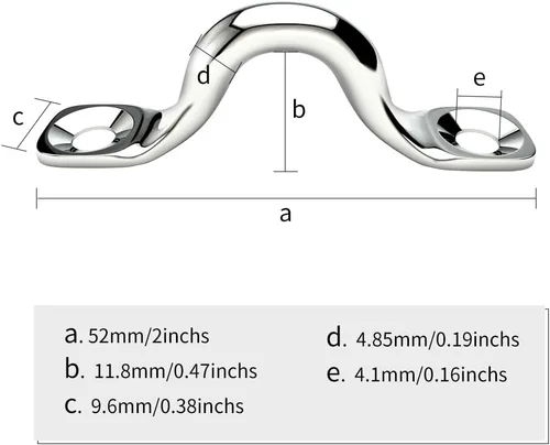Vista 2 de Ganchos de techo de acero inoxidable 304 resistentes con almohadilla de metal para ojos, correa de ojo a presión, ganchos de anclaje de techo