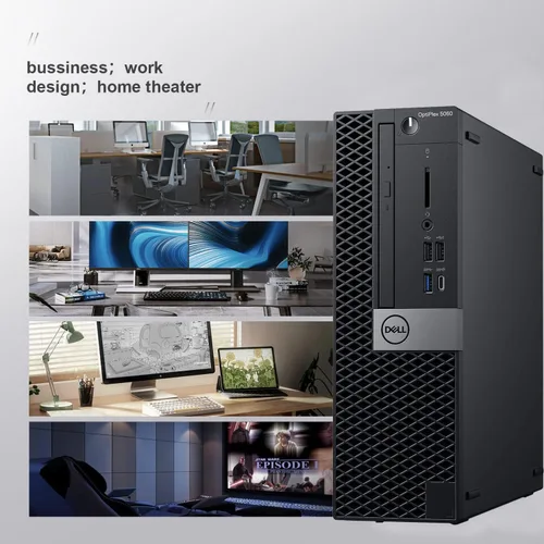 Vista 2 de Dell OptiPlex 5060 SFF Bussines Computadoras de escritorio, Intel 6-Core i5-8500 3.0 GHz Turbo 4.10GHz, 8GB DDR4 Ram, 256GB SSD, teclado y mouse
