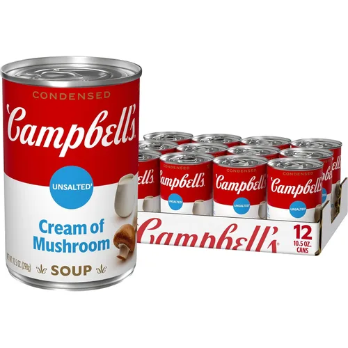 Vista 13 de Campbell's Crema de sodio condensada con 25% menos de sopa de hongos, lata de 10.5 onzas