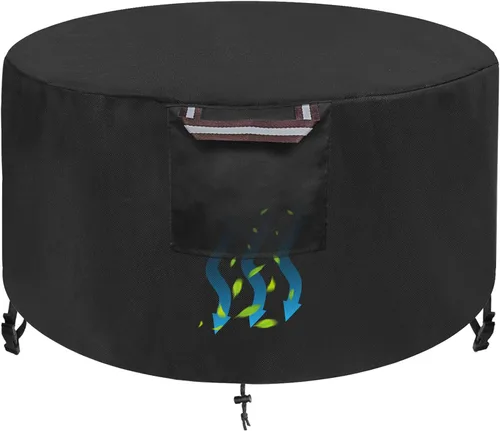 Vista 11 de WICKTICK Funda rectangular para mesa de fogata de gas de 44 x 28 pulgadas, cubierta para mesa de fuego resistente al agua 600D de servicio pesado