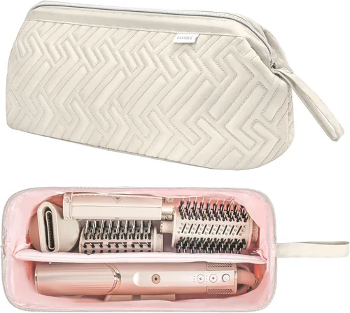 Vista 12 de Leudes Bolsa de viaje para herramientas para el cabello, estuche de transporte portátil de tiburón Flexstyle, estuche para secadora de pelo de Verde