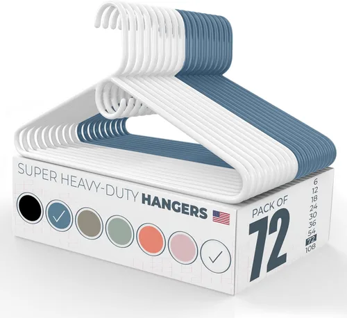 Vista 138 de Neaties Paquete de 6 perchas para ropa súper resistentes, fabricadas en los Estados Unidos, capacidad de 10 libras, perchas de plástico grueso